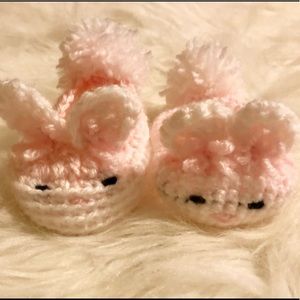 Handmade Crocheted Newborn Bunny 🐰 Slippers